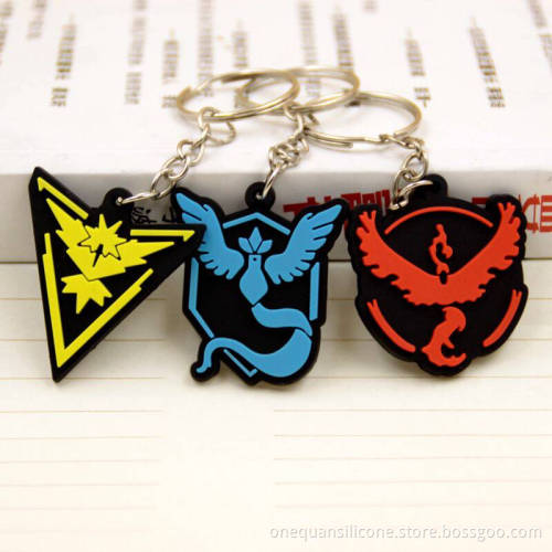 Factory wholesale promotional gifts christmas bestselling keychain go pokemon card key ring